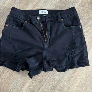 Pistola Black Frayed Jean Shorts